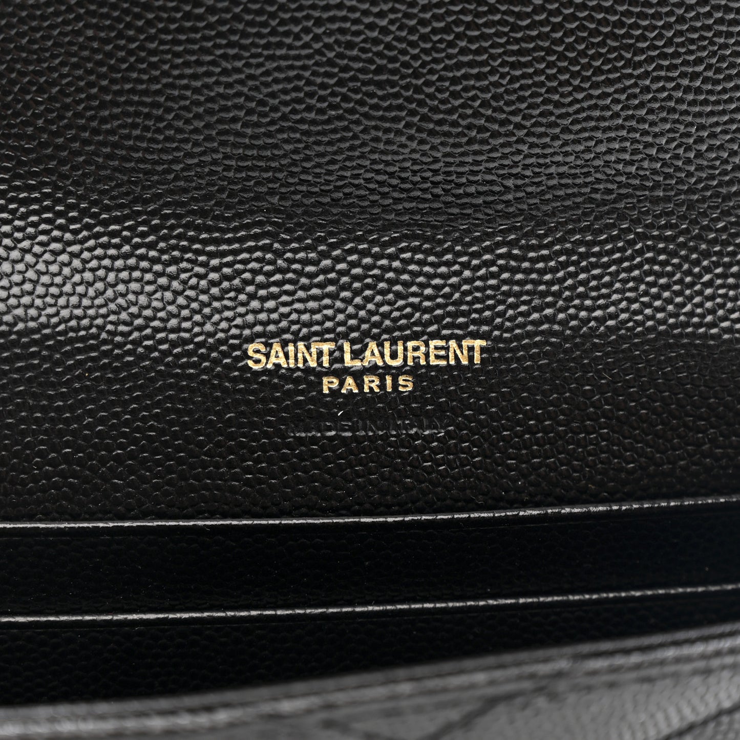 Grain De Poudre Matelasse Chevron Small Monogram Envelope Wallet Black
