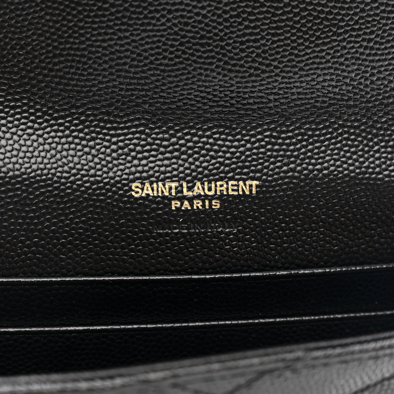 Saint Laurent Grain De Poudre Matelasse Chevron Small Monogram Envelope Wallet Black 6 of 8