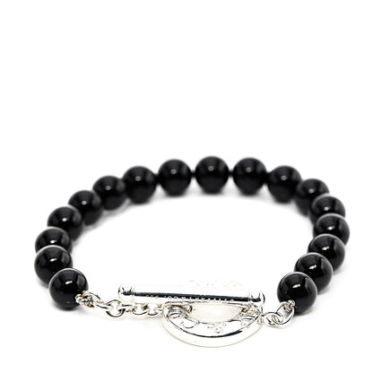 Tiffany Sterling Silver Black Onyx Bead Toggle Bracelet 2 of 3