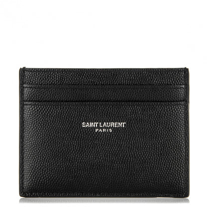 Saint Laurent Grain De Poudre Card Case Black 1 of 7