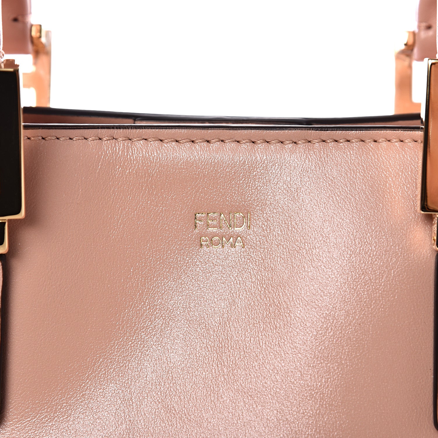 Fendi Vitello Glacier Small FF Tote Rosa Bourbon 10 of 10