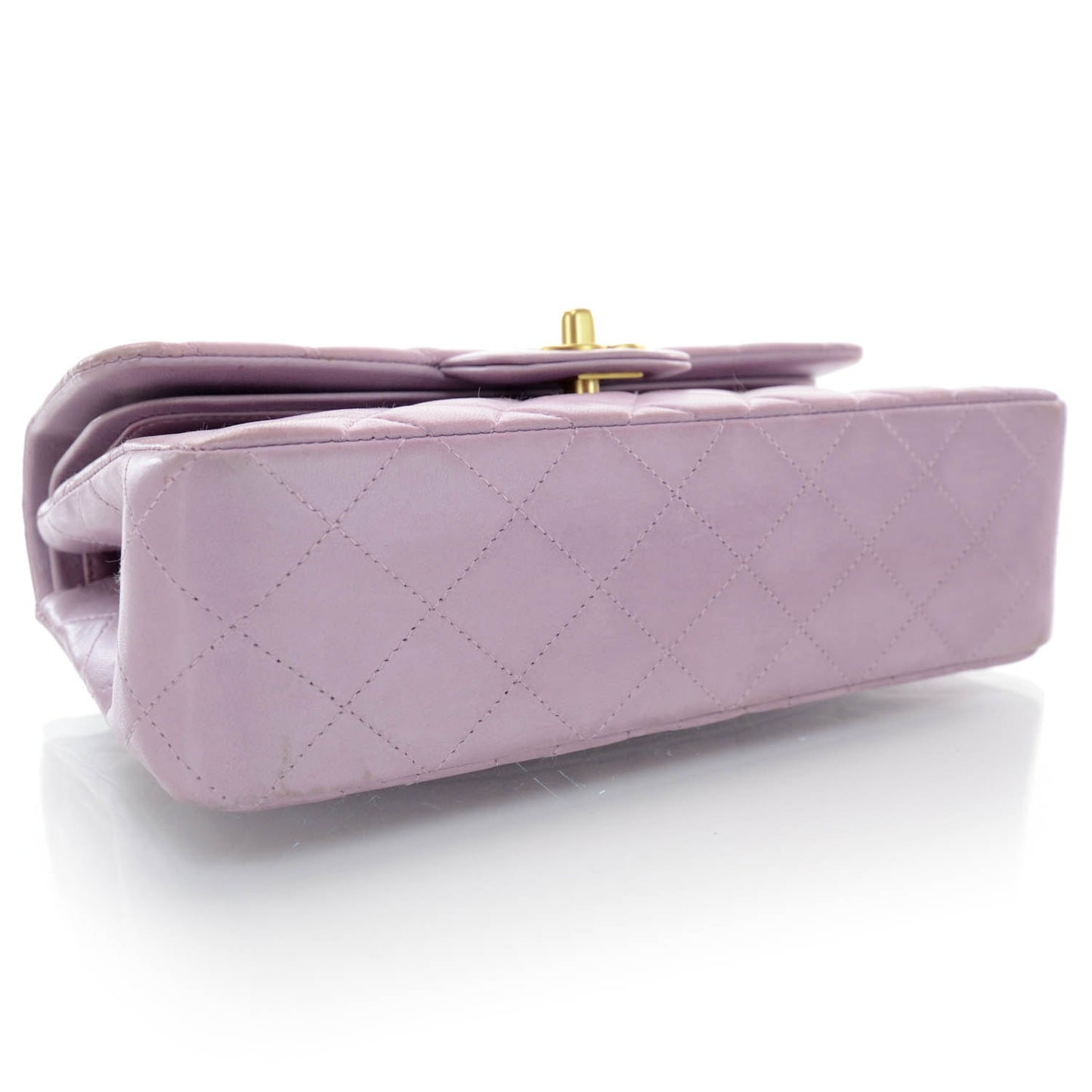 Lambskin Quilted Small Double Flap Lilac