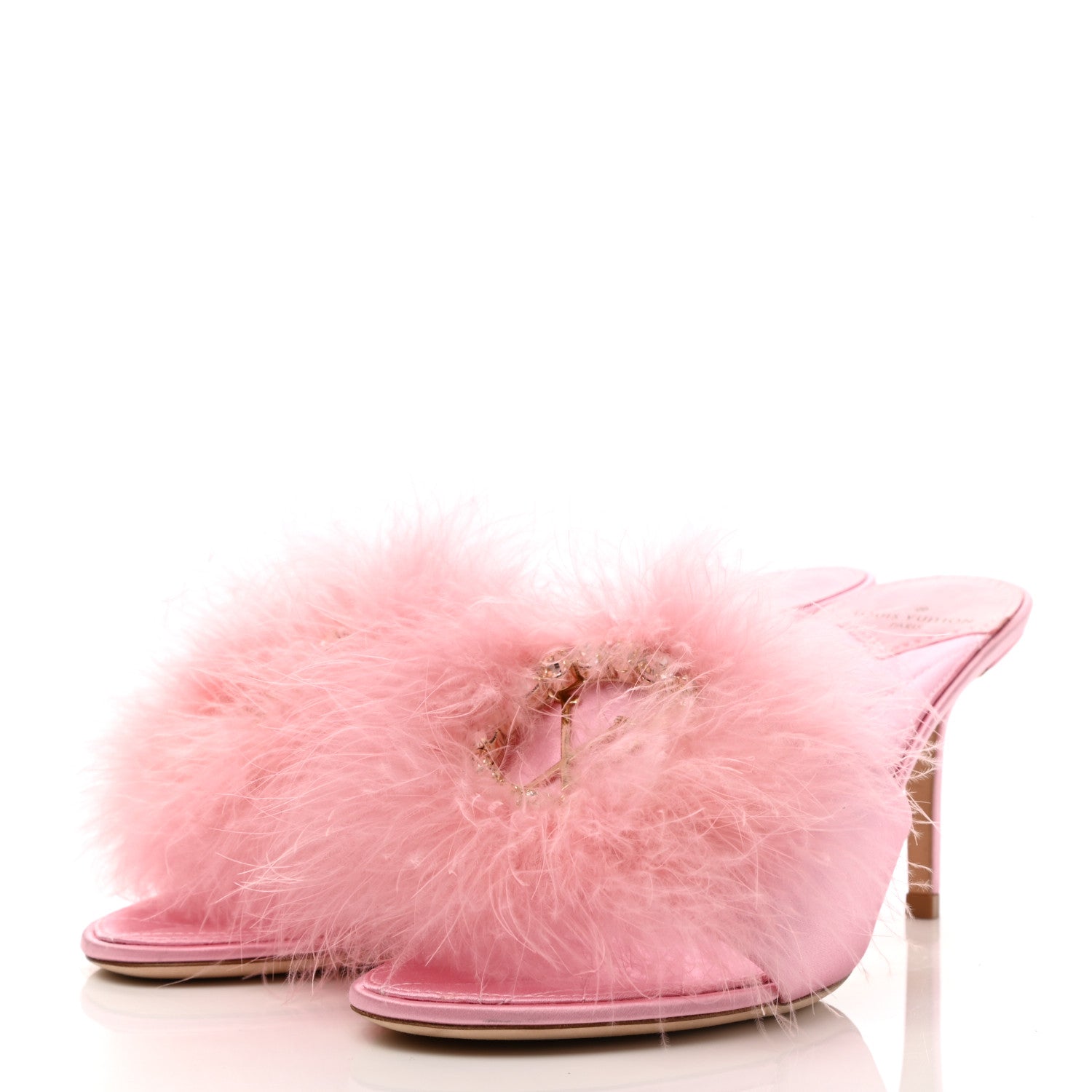 Louis Vuitton Fur Crystal LV Marilyn Mule 39 Rose 3 of 9