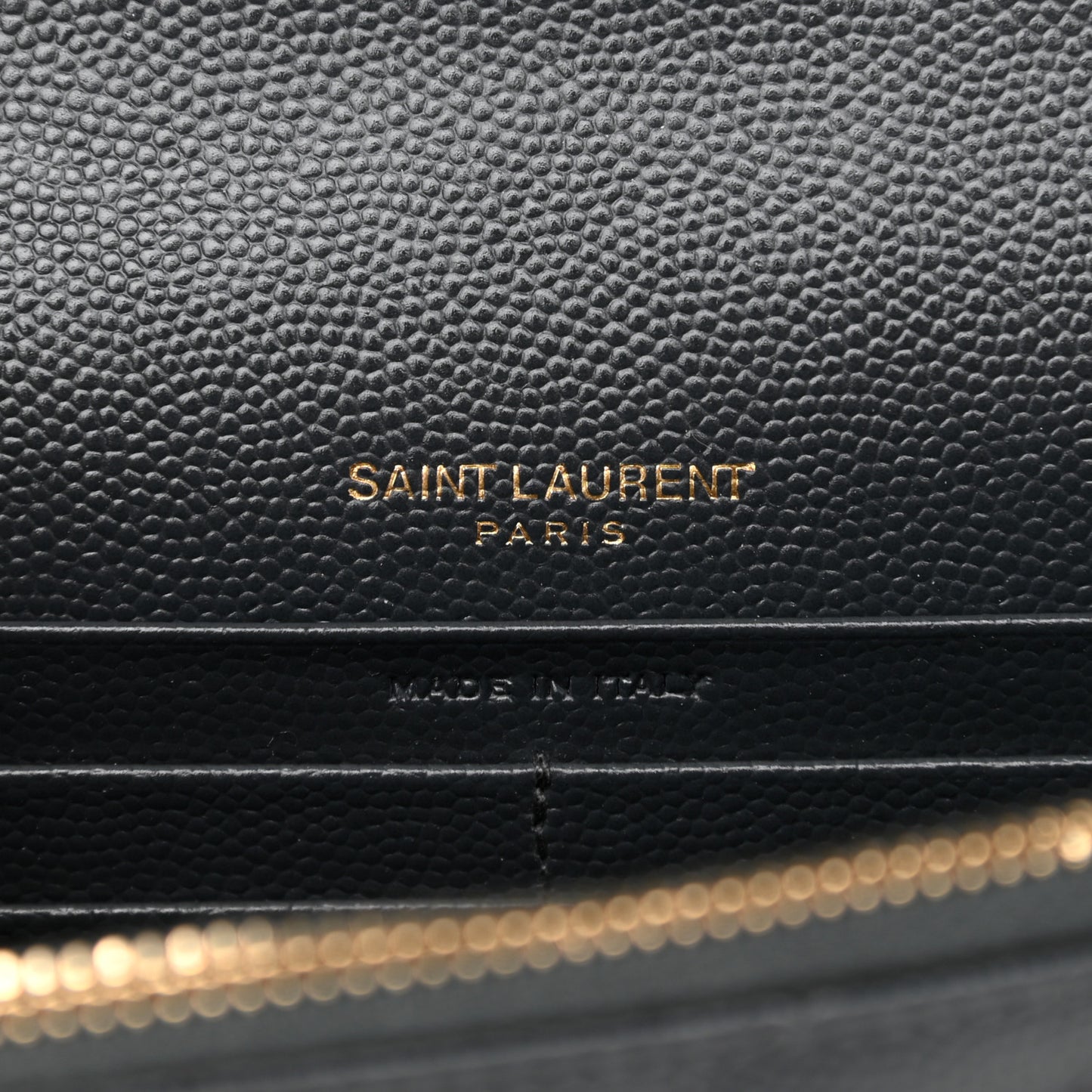 Grain De Poudre Matelasse Chevron Monogram Envelope Chain Wallet Dark Smog