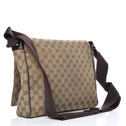 Gucci Monogram Small Flap Messenger Bag Beige Dark Brown 3 of 12