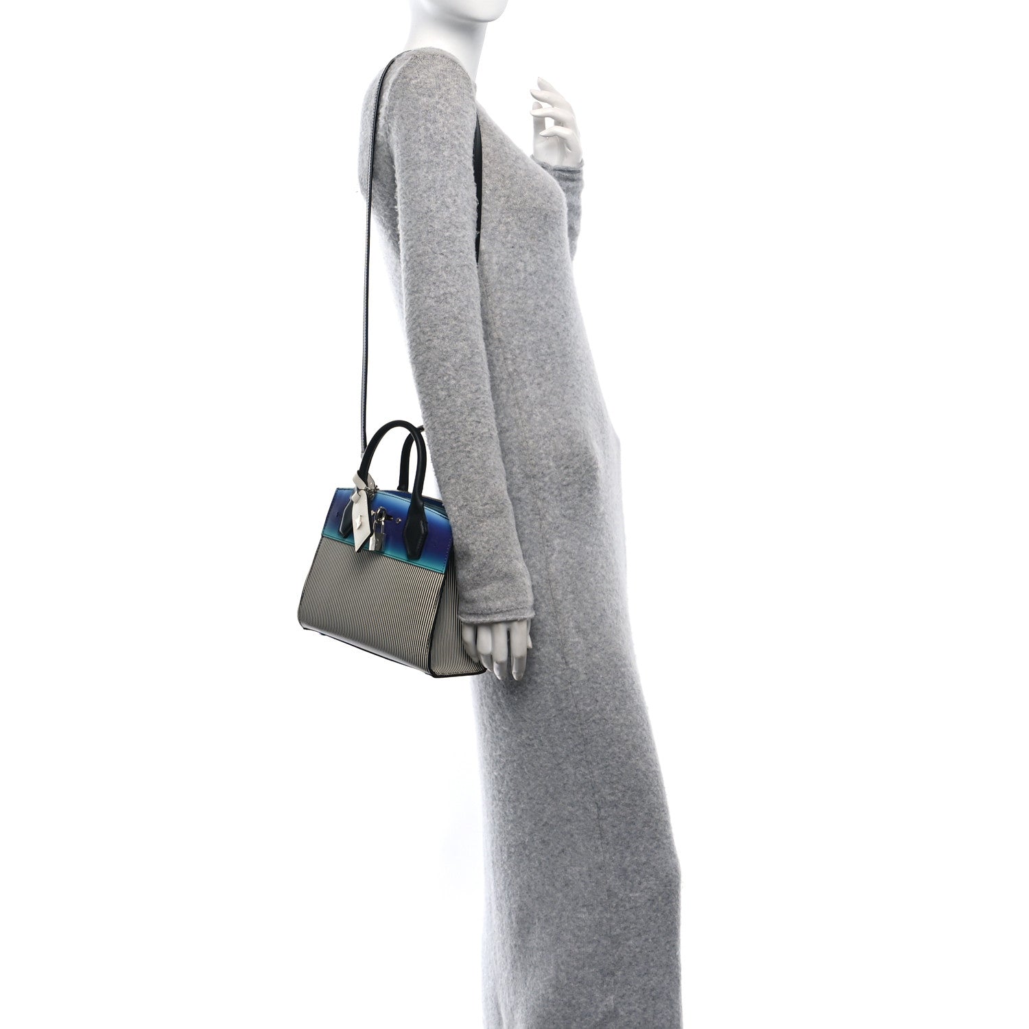 Louis Vuitton Calfskin Kick Mini City Steamer Blue 2 of 9
