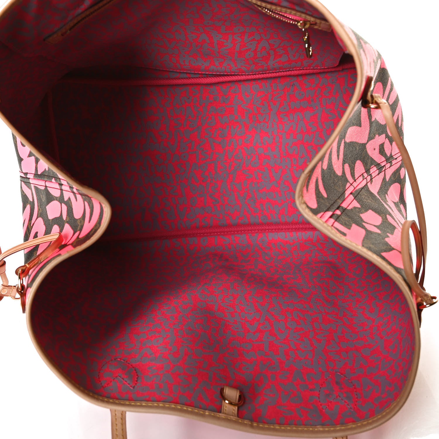 Louis Vuitton Monogram Graffiti Neverfull GM Fuchsia 5 of 9