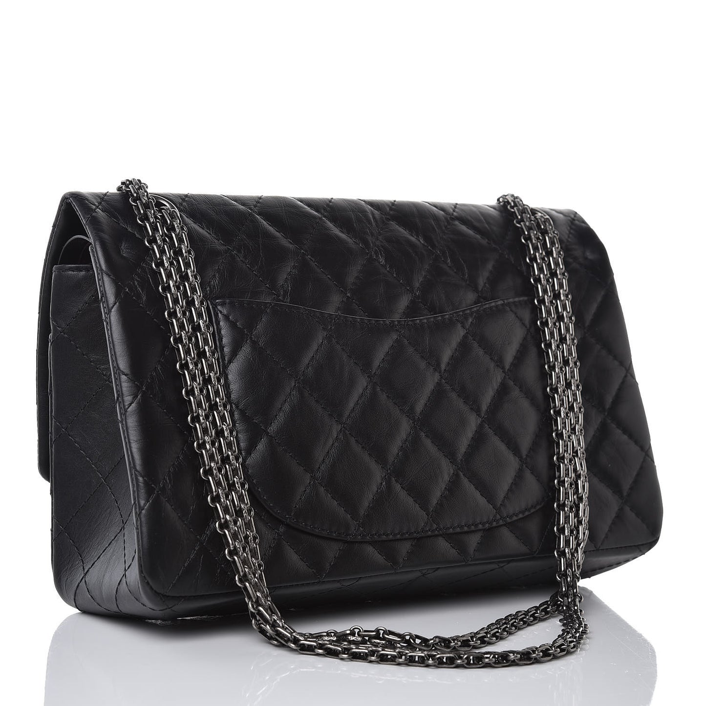 Aged Calfskin Quilted 2.55 Reissue 226 Flap Black