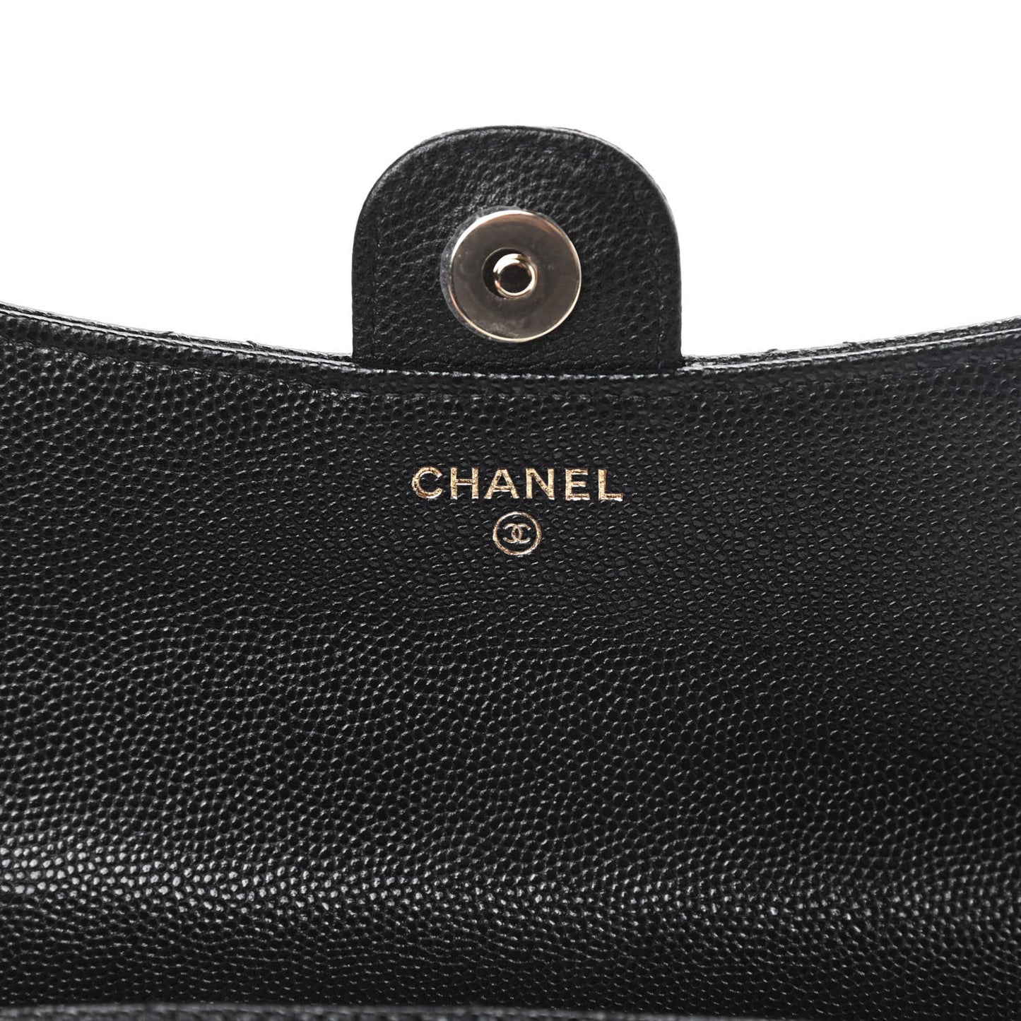 Caviar Quilted Flap Phone Holder With Chain Black