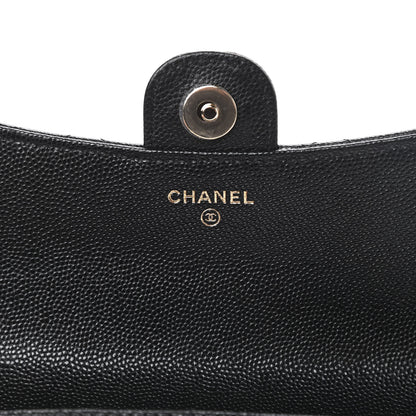 Chanel Caviar Quilted Flap Phone Holder With Chain Black 7 of 13