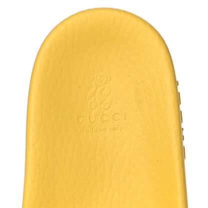 Gucci GG Supreme Monogram Smiling Plants Slide Sandals 35 Yellow Multicolor 7 of 10