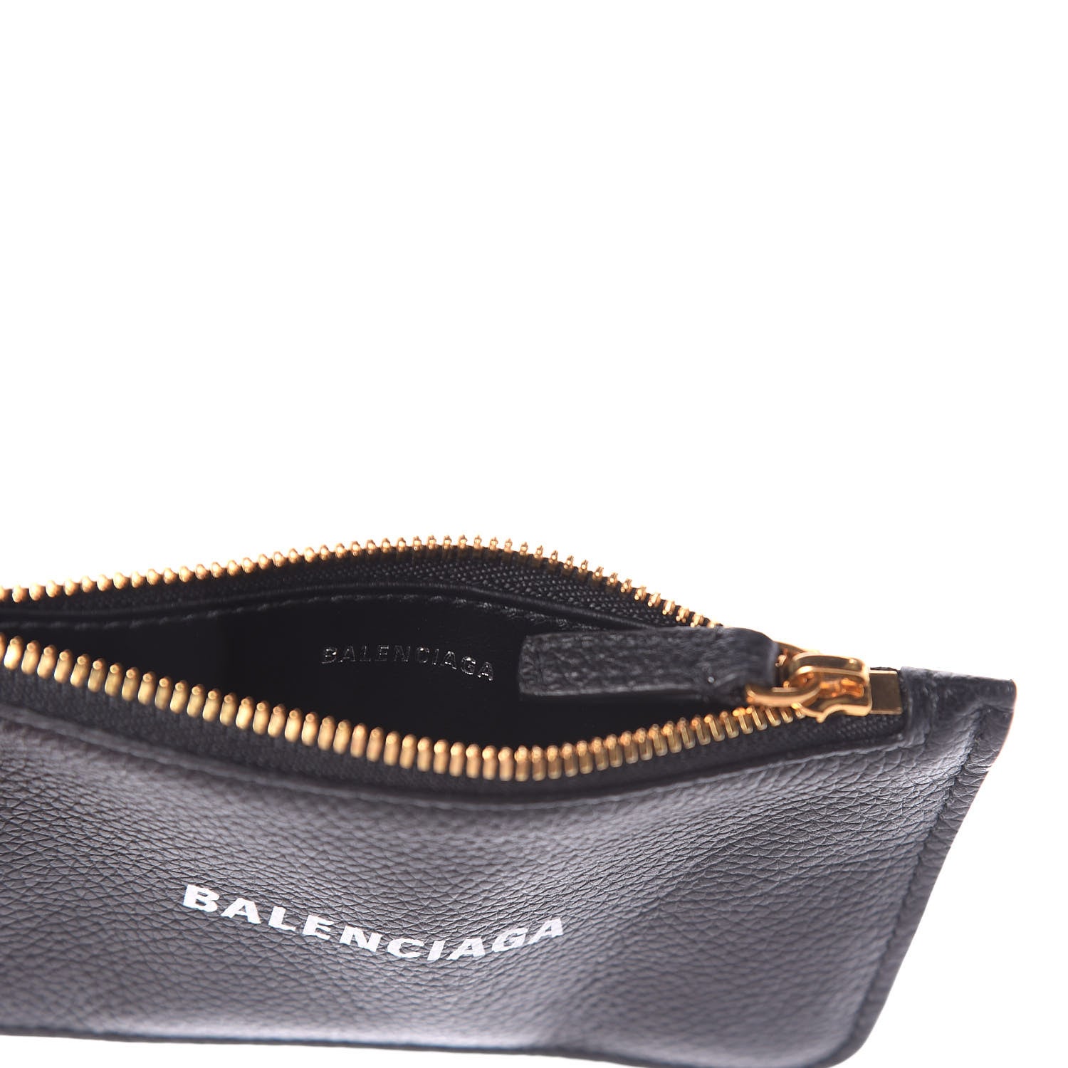 Balenciaga Grained Calfskin Logo Cash Long Coin Card Holder Black White 6 of 10