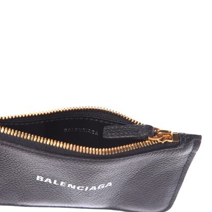 Balenciaga Grained Calfskin Logo Cash Long Coin Card Holder Black White 6 of 10