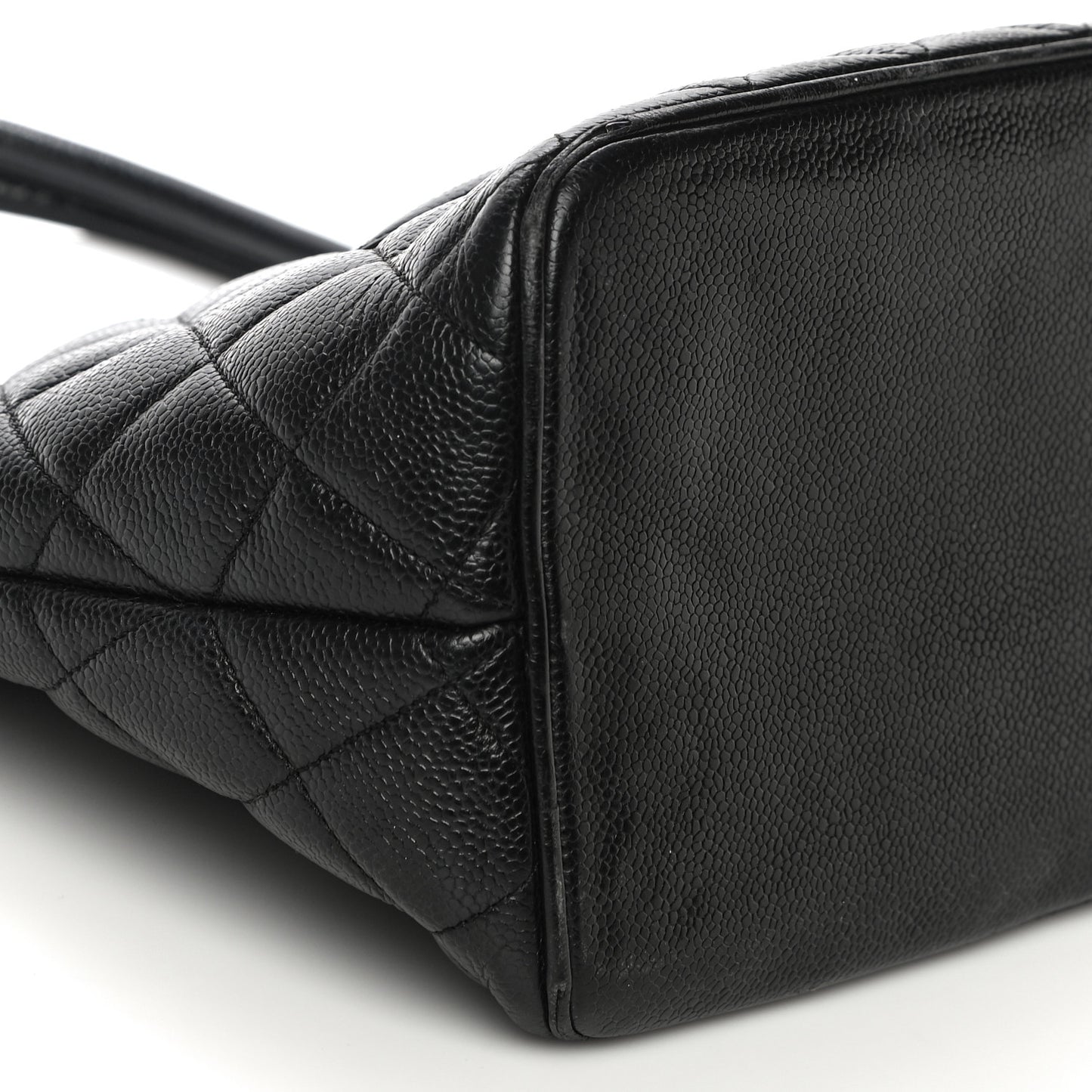 Caviar Quilted Medallion Tote Black