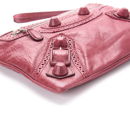 Balenciaga Agneau Giant Brogues Hardware Flat Handle Clutch Pourpre 9 of 9