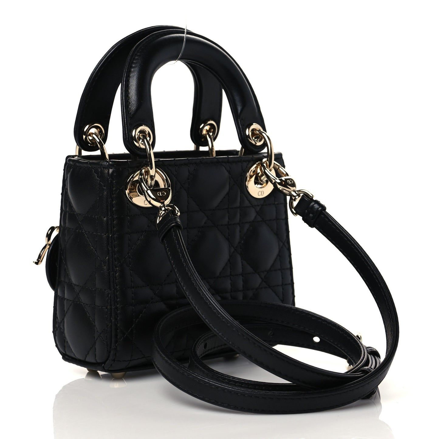 Lambskin Cannage Micro Lady Dior Black