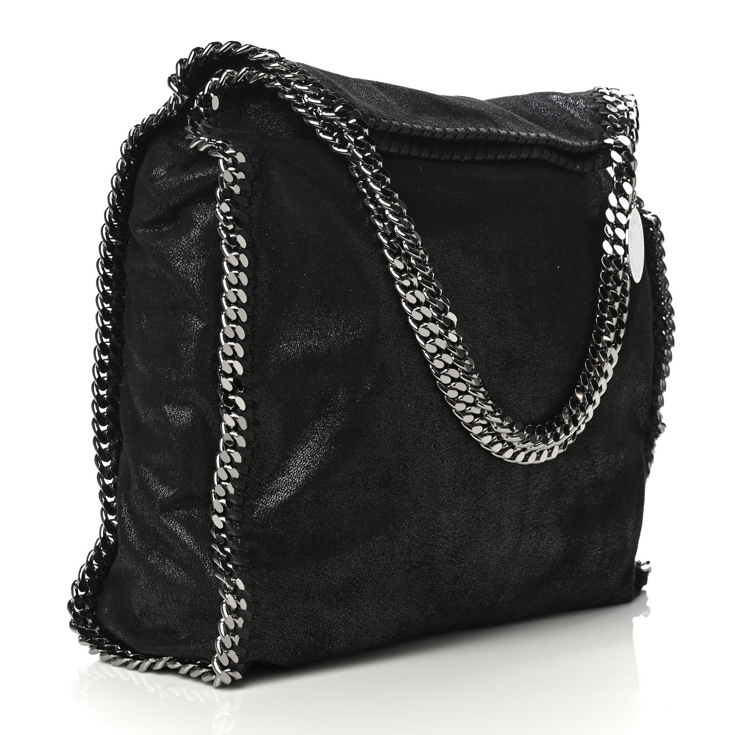 X ED CURTIS Shaggy Deer Logo Embroidered Large Falabella Black