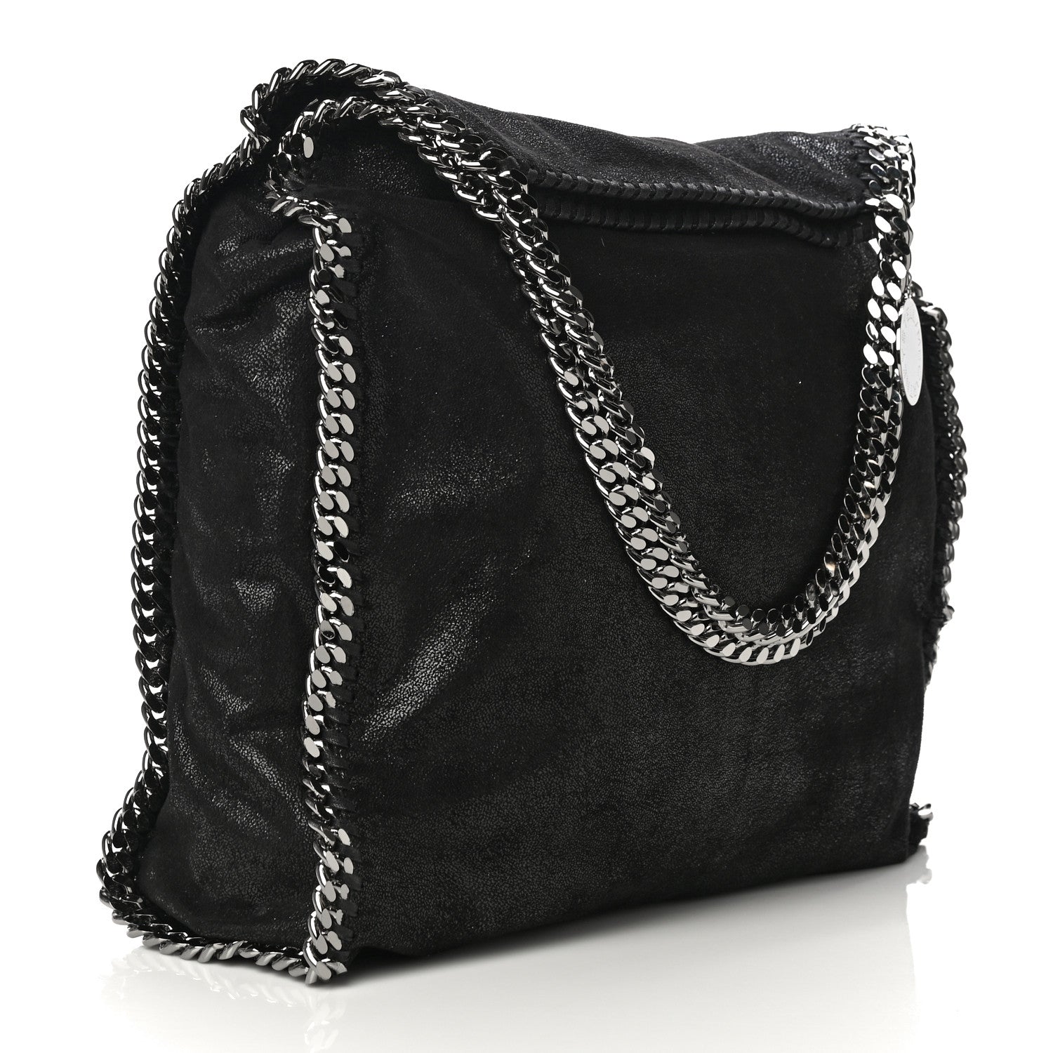 Stella McCartney X ED CURTIS Shaggy Deer Logo Embroidered Large Falabella Black 3 of 10