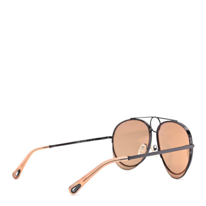 Chloe Metal Mirrored Romie Aviator Sunglasses CE144S Silver Copper 4 of 6