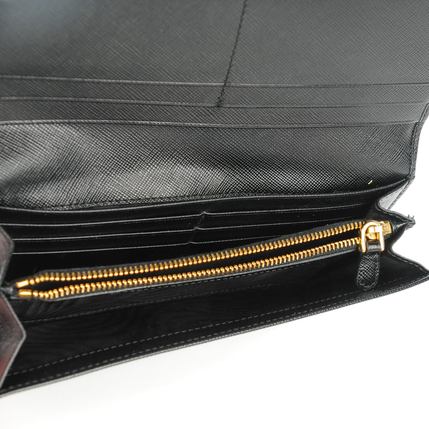 Saffiano Metal Continental Flap Wallet Nero Black