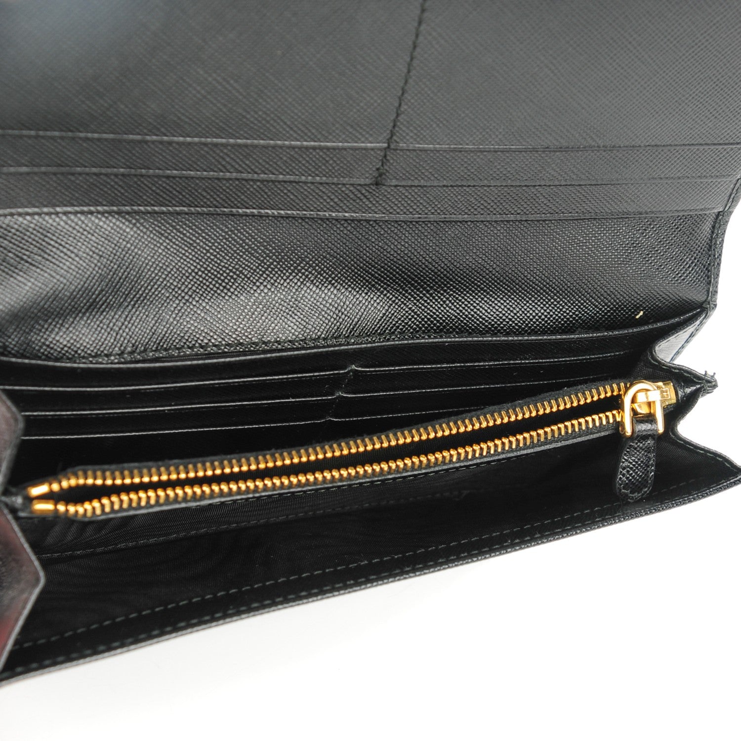 Prada Saffiano Metal Continental Flap Wallet Nero Black 5 of 8