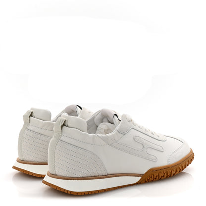 Hermes Nappa Suede Goatskin Jet Sneakers 36.5 White 5 of 9