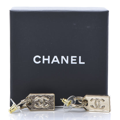 Chanel CC Tag Drop Earrings Gold 5 of 5