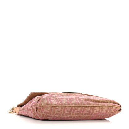 Fendi Metallic Lurex Zucca Large Mia Shoulder Flap Arancio 4 of 10