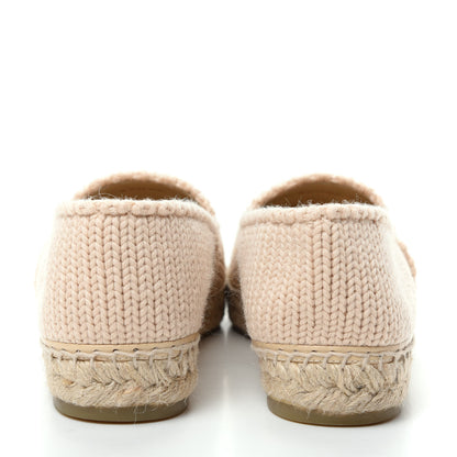 Chanel Knitted Wool Lambskin Chain CC Espadrilles 40 Beige 7 of 10
