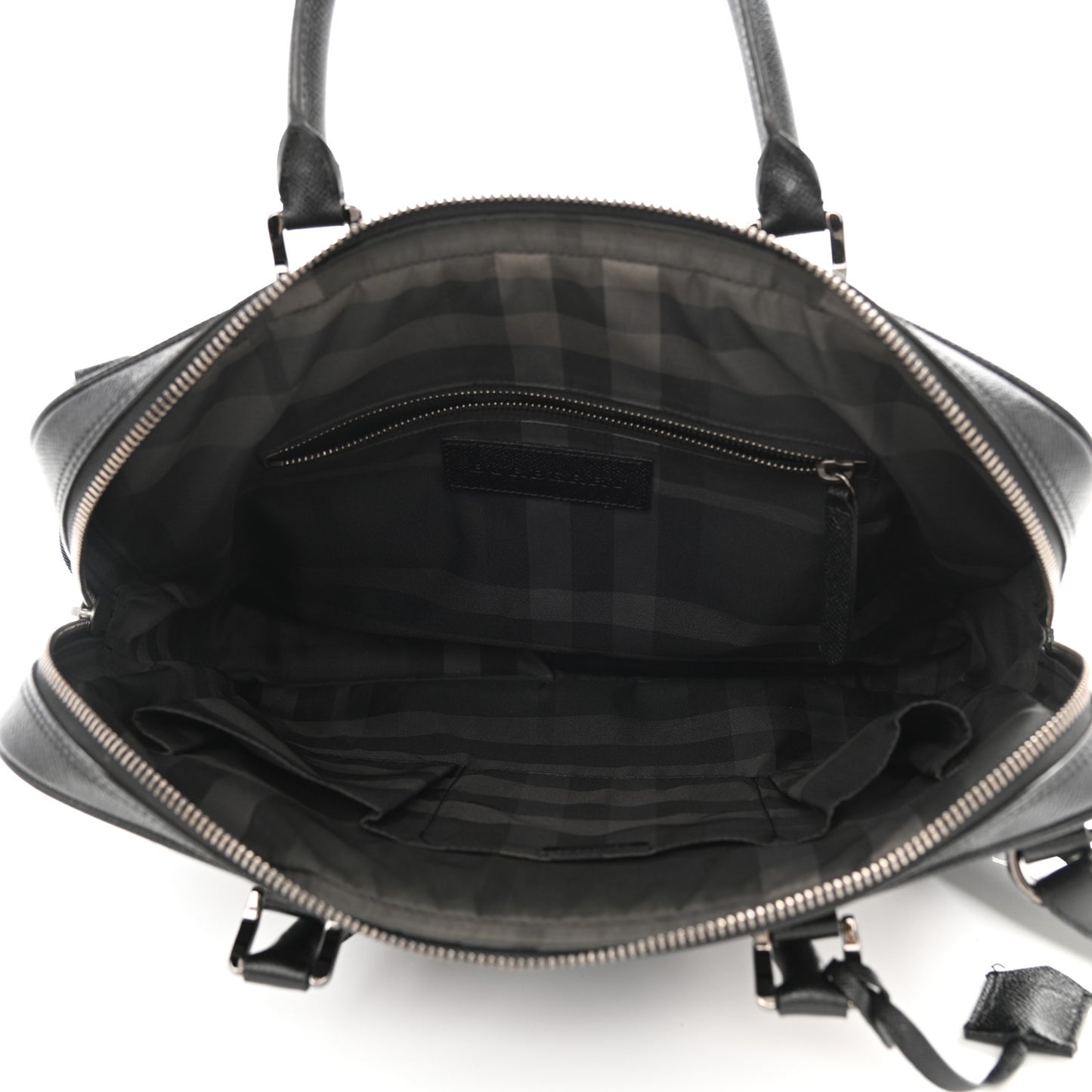 Textured Calfskin Briefcase Black