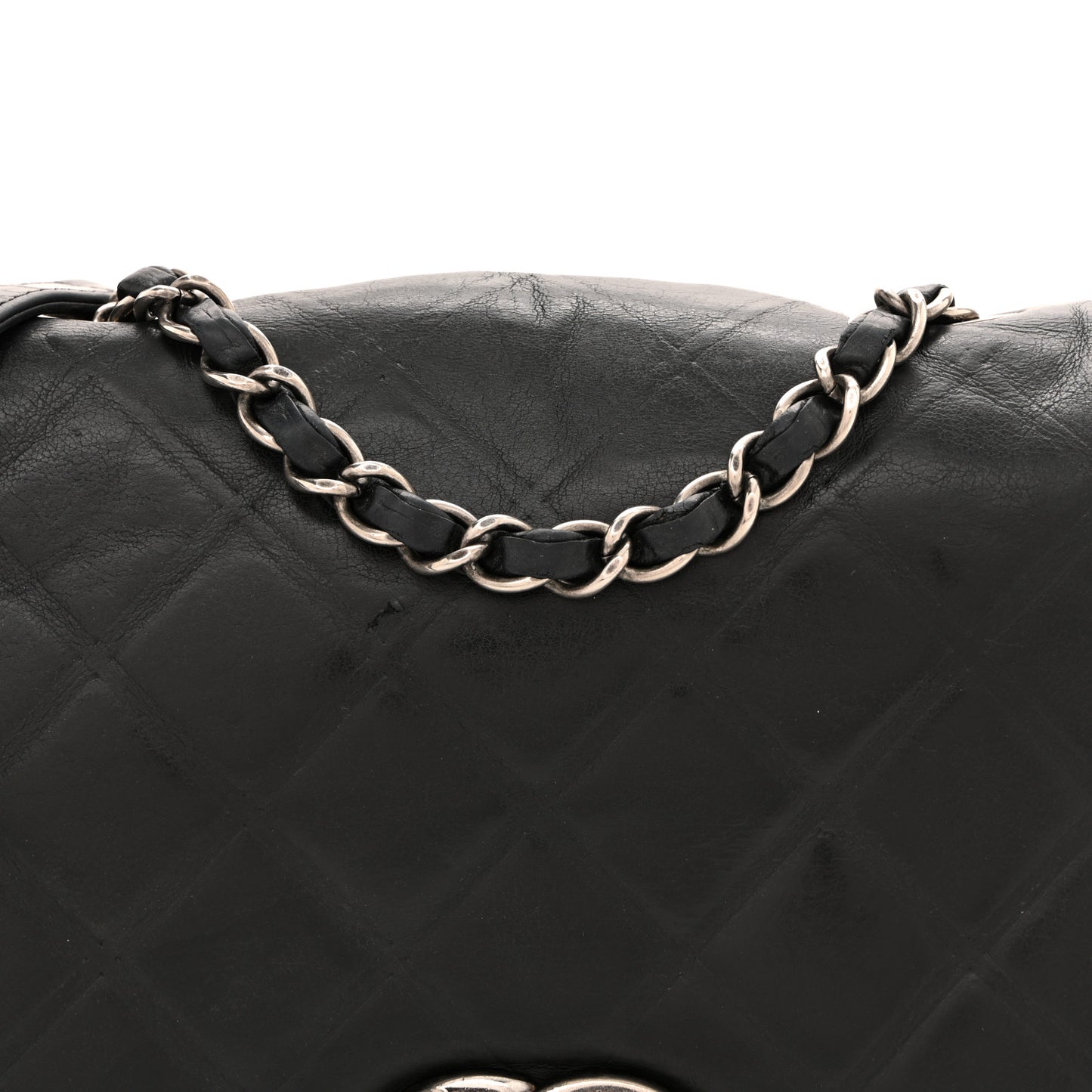 Calfskin Diamond Embossed New Chic Flap Black