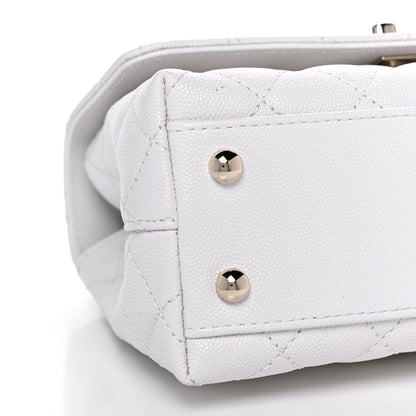 Chanel Caviar Quilted Mini Coco Handle Flap White 10 of 12