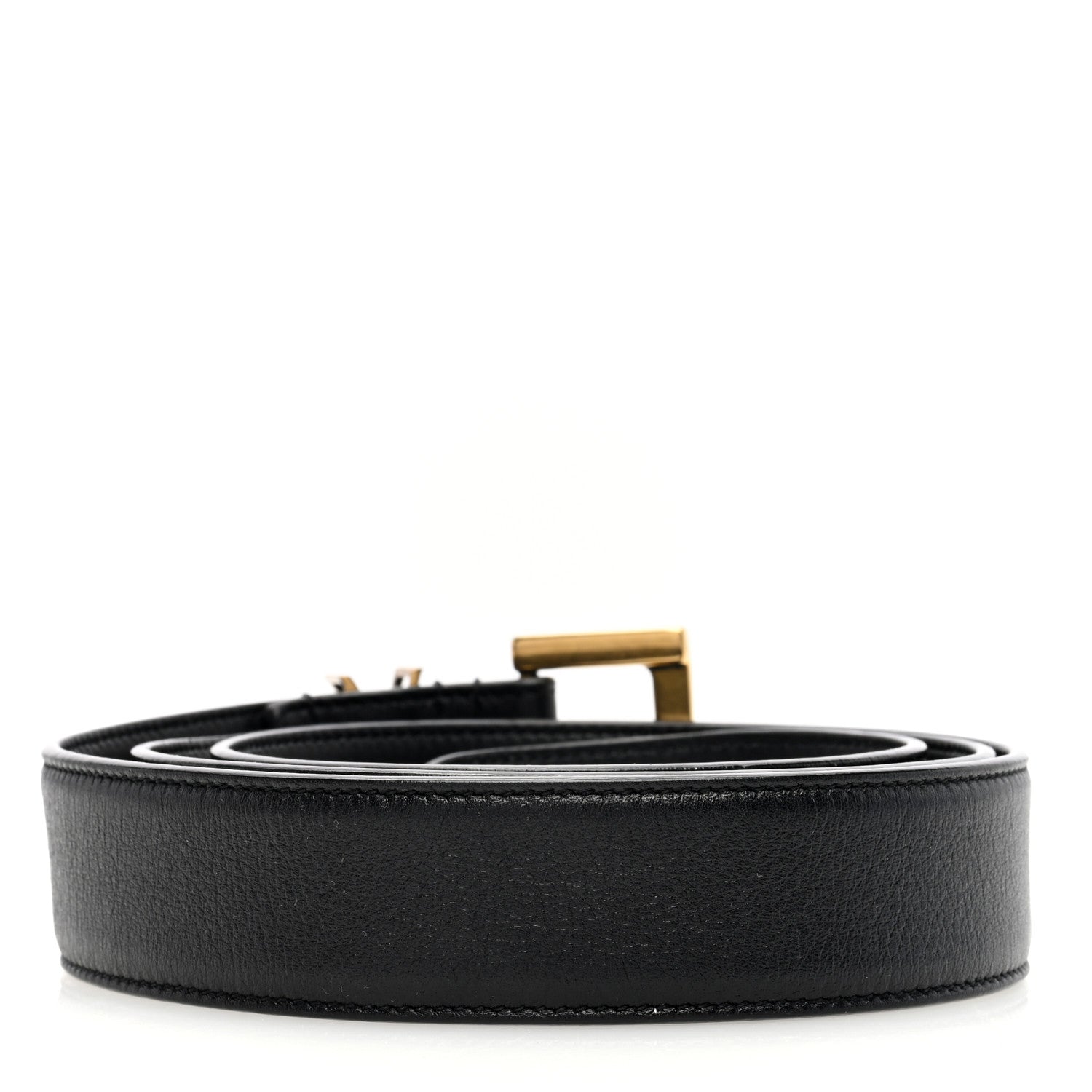 Saint Laurent Smooth Calfskin Monogram Square Buckle Belt 90 36 Black 2 of 4