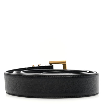 Saint Laurent Smooth Calfskin Monogram Square Buckle Belt 90 36 Black 2 of 4