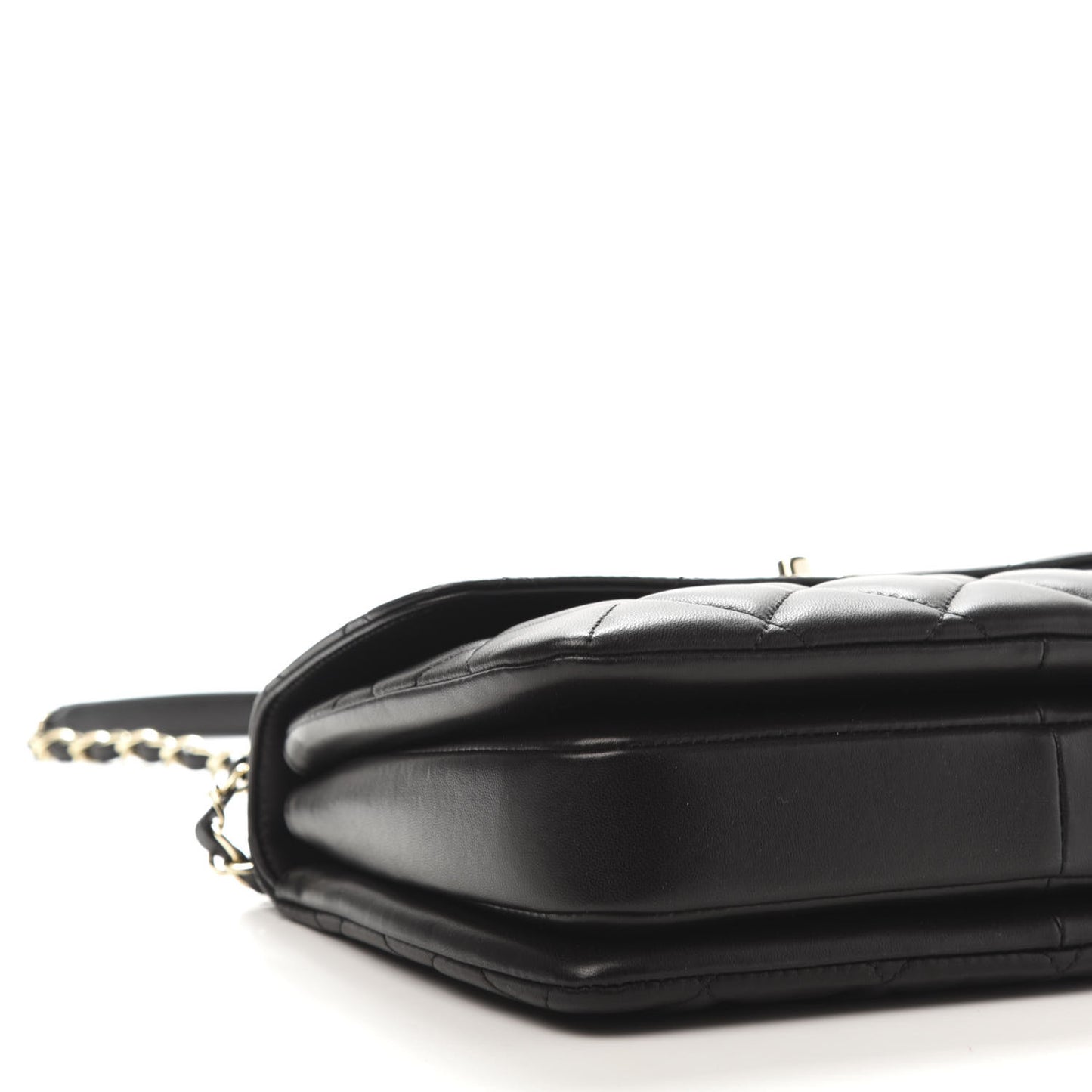 Lambskin Quilted Small Trendy CC Dual Handle Flap Bag Black