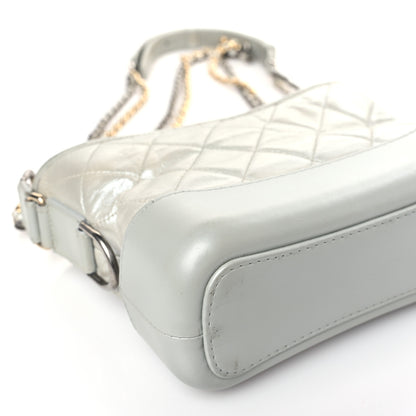 Chanel Metallic Aged Calfskin Quilted Small Gabrielle Hobo Silver 8 of 10