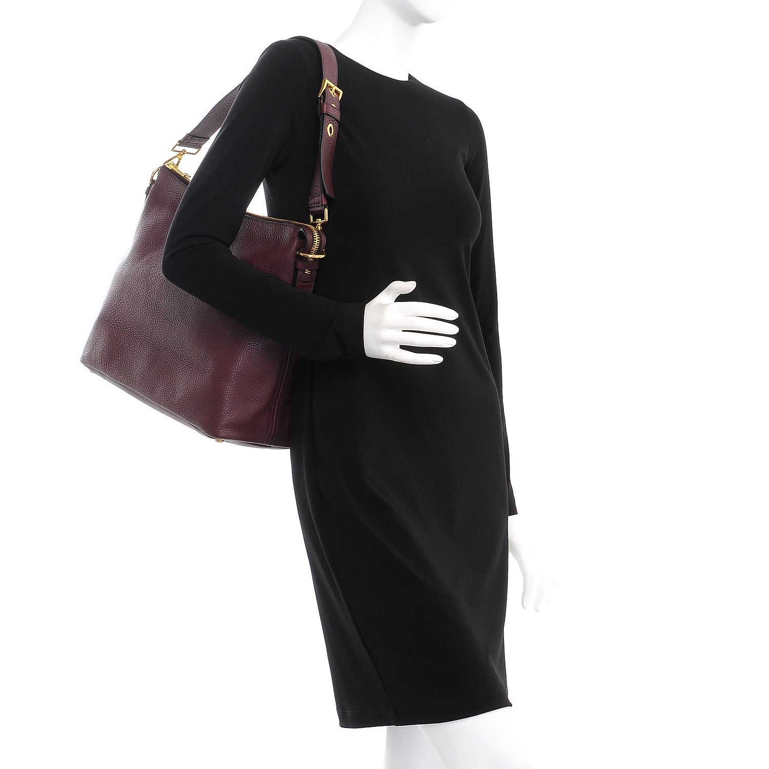 Prada Vitello Daino Hobo Amaranto 2 of 8