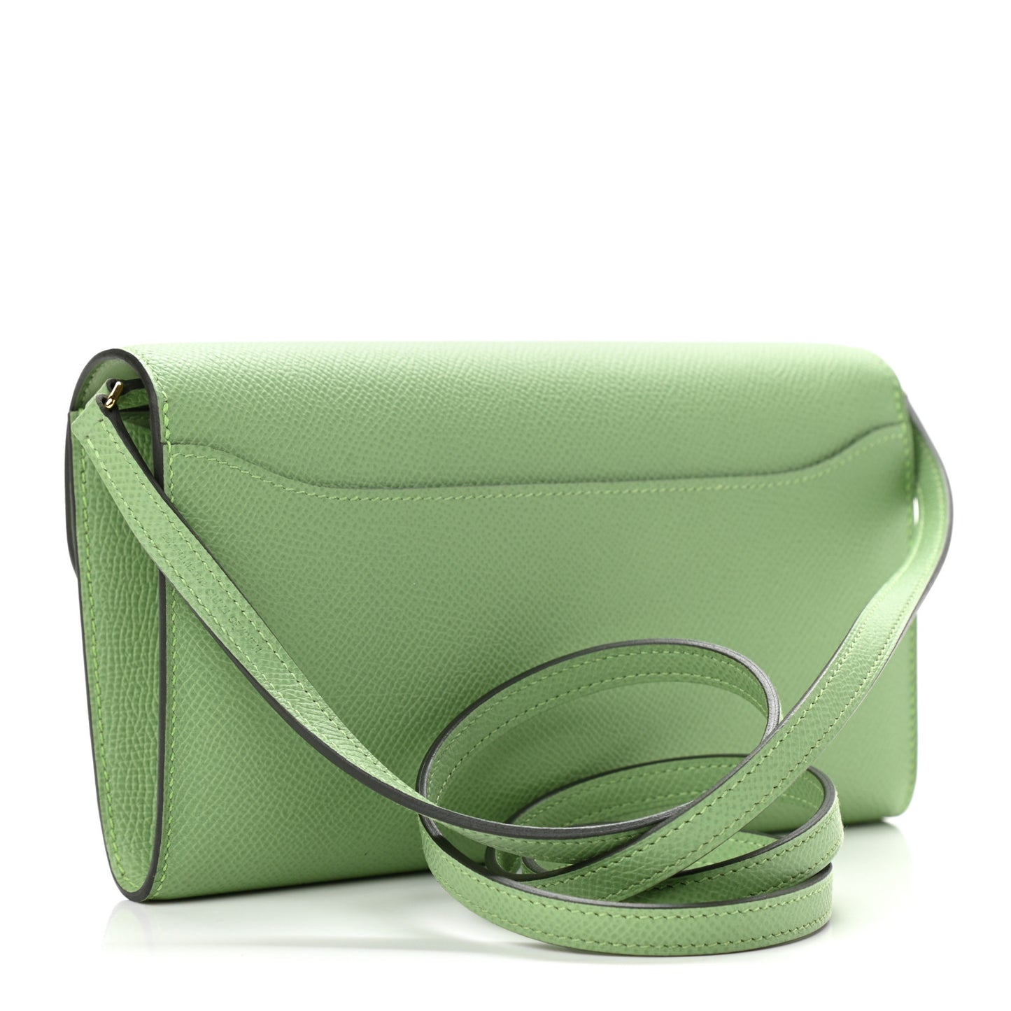 Epsom Alligator Lizard Constance Wallet To Go Vert Criquet Cactus Beige Sable Ombre