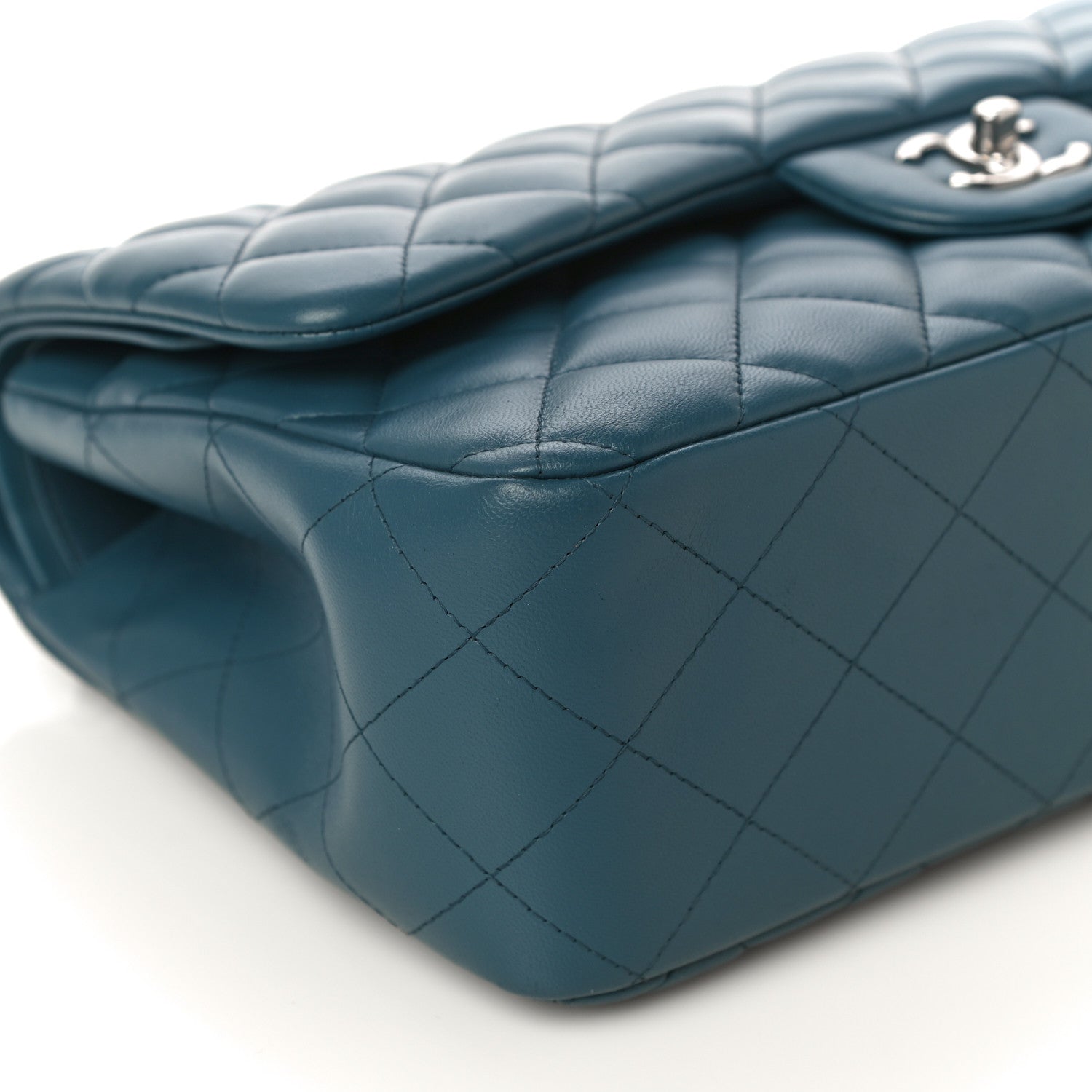 Chanel Lambskin Quilted Jumbo Double Flap Blue 8 of 19