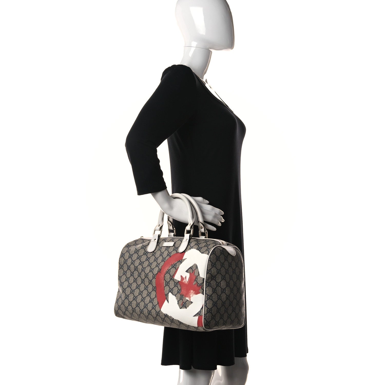 Gucci GG Plus Monogram Medium Boston Canada Flag Unicef Duffle White 2 of 12