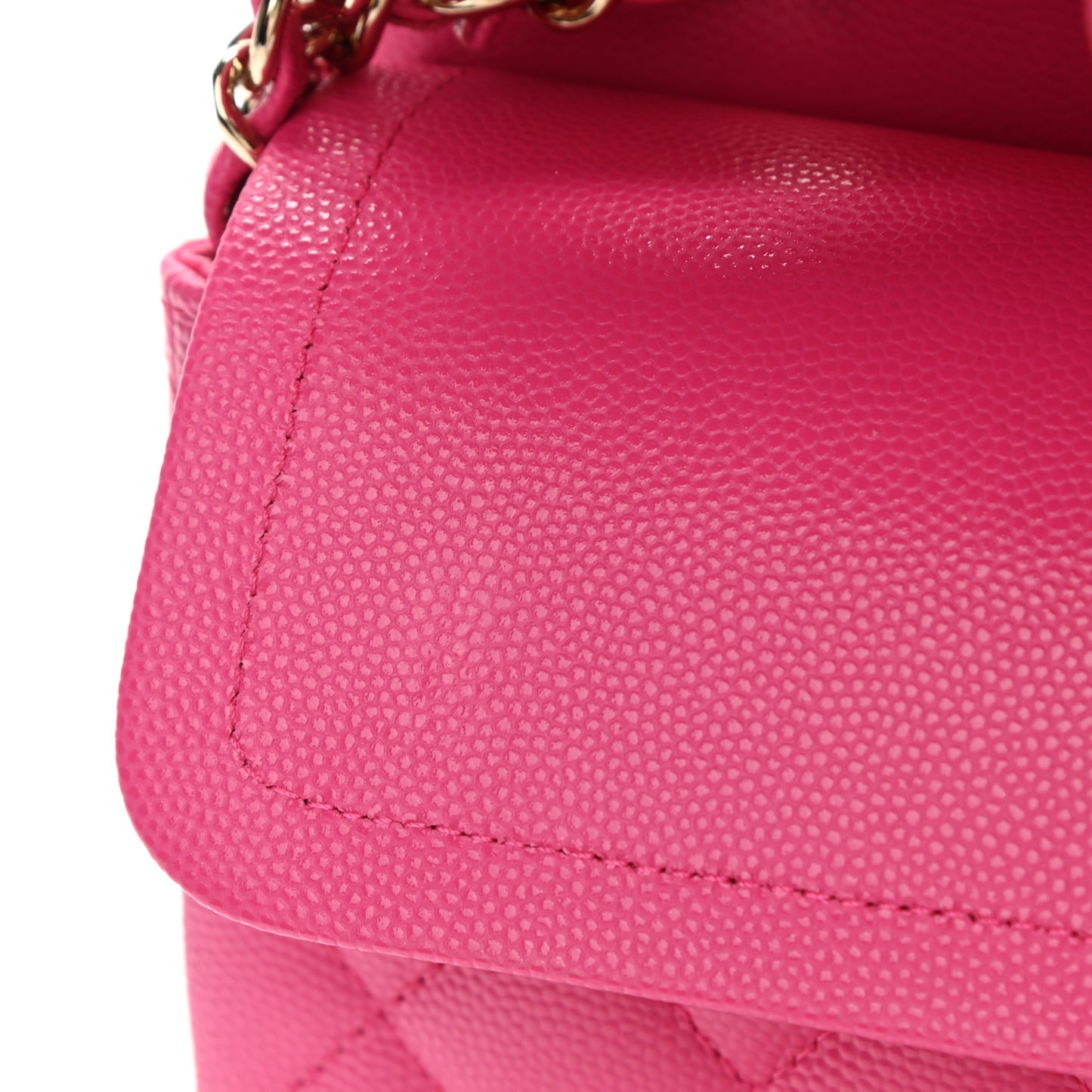 Caviar Quilted Small Double Flap Dark Pink