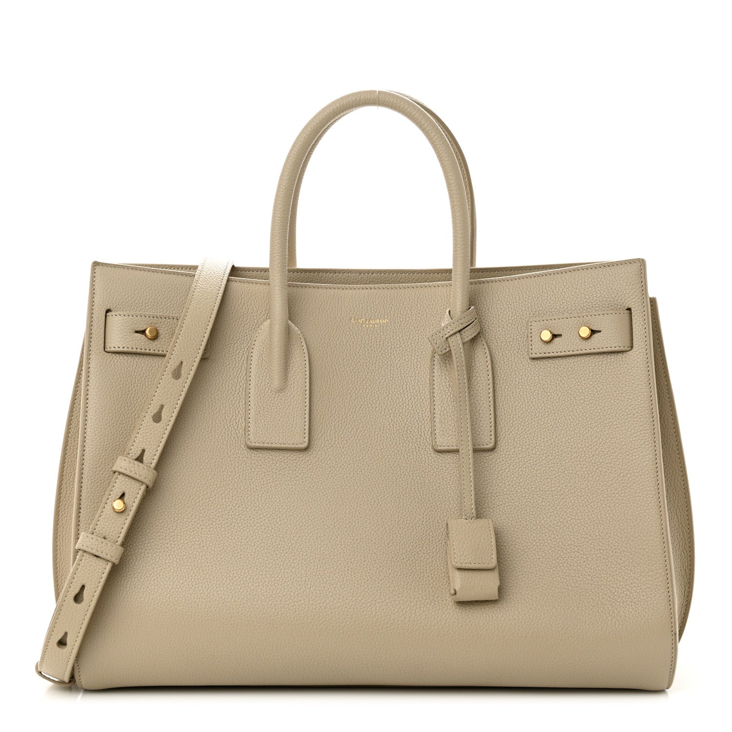 Saint Laurent Grained Calfskin Large Souple Sac De Jour Dark Beige 1 of 9