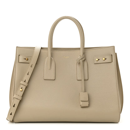 Saint Laurent Grained Calfskin Large Souple Sac De Jour Dark Beige 1 of 9