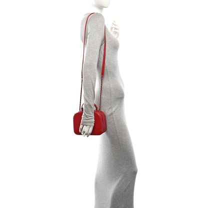 Chanel Shiny Calfskin Goatskin Quilted Small Coco Curve Vanity Red 2 of 10