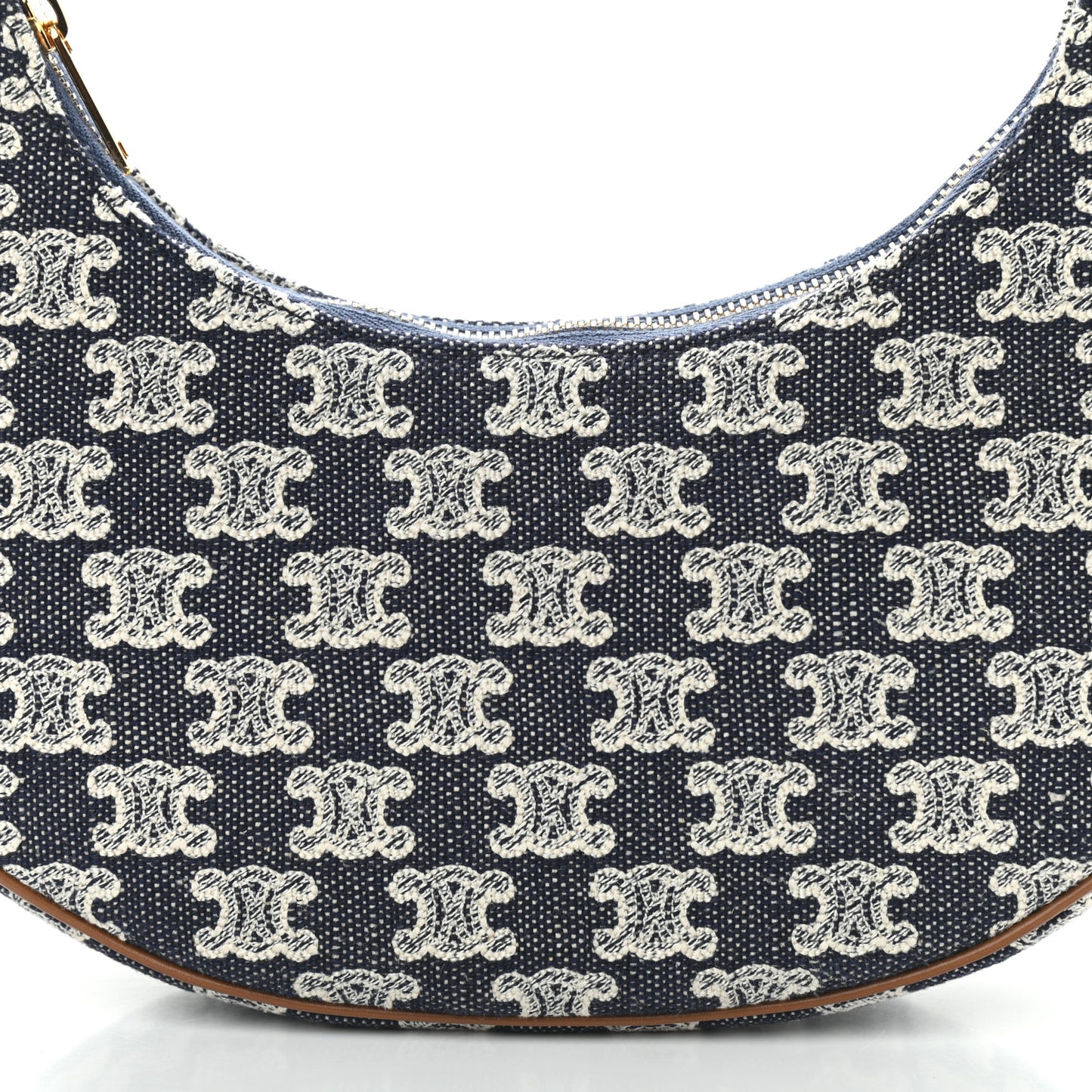 Canvas Calfskin Ava Triomphe Shoulder Bag Blue