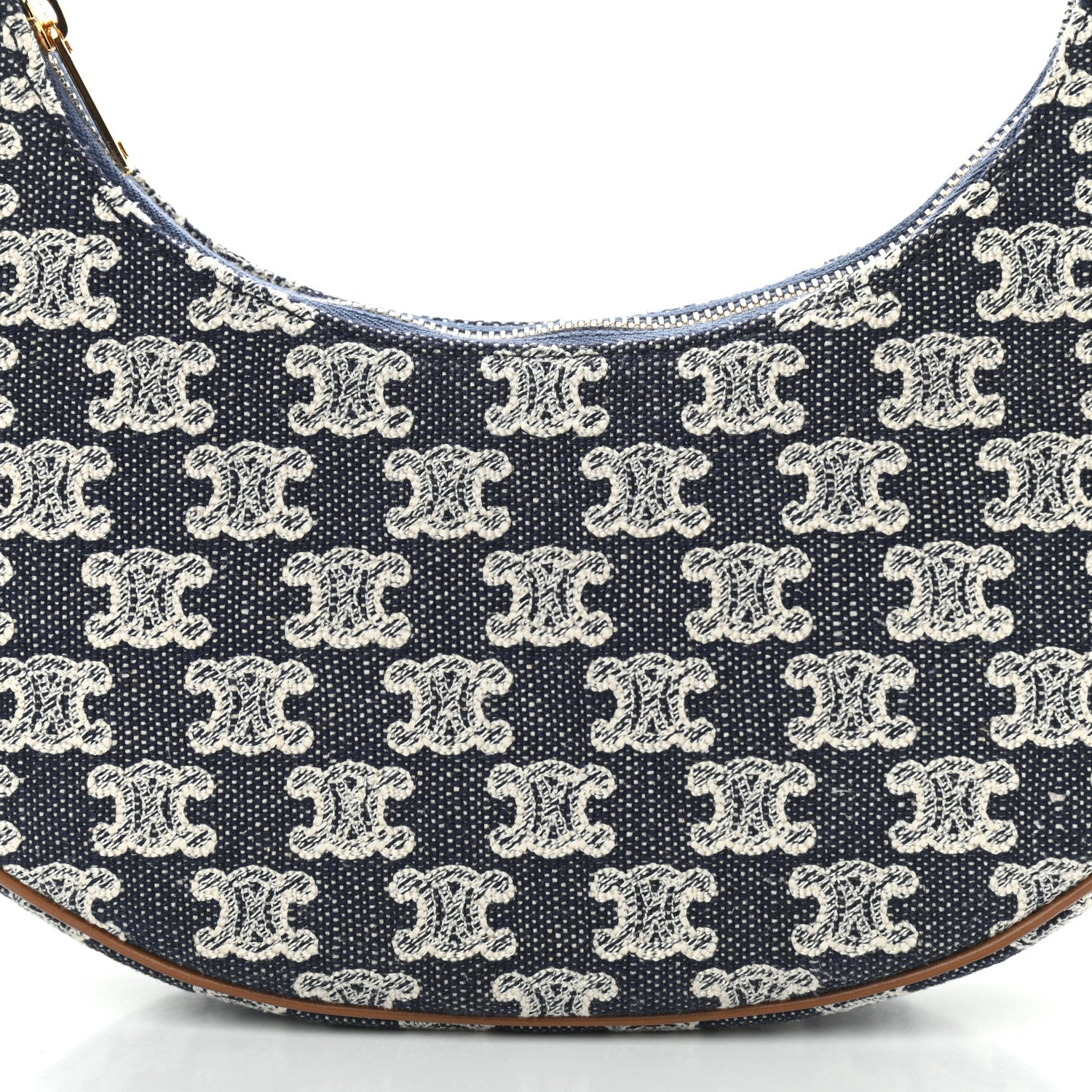 Celine Canvas Calfskin Ava Triomphe Shoulder Bag Blue 9 of 11