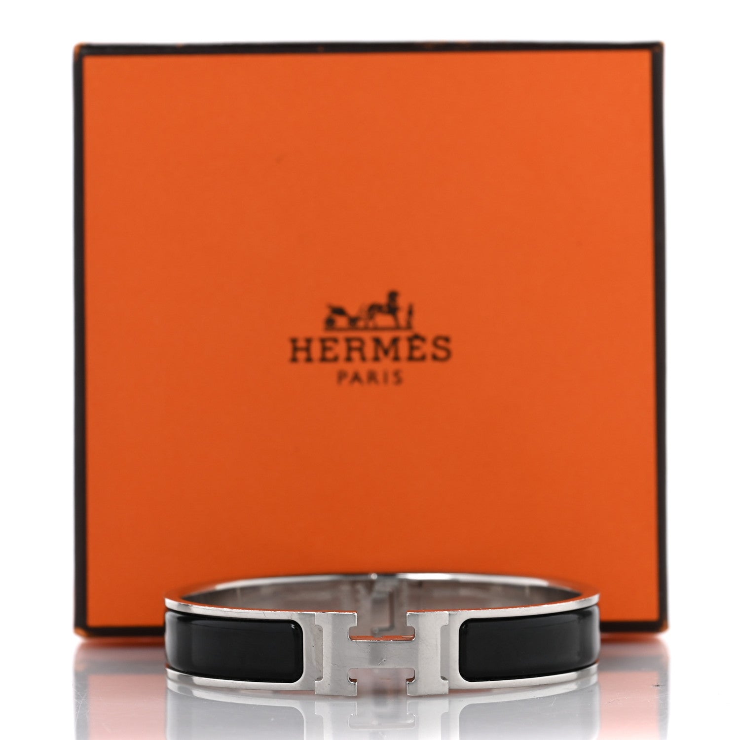 Hermes Enamel Narrow Clic Clac H Bracelet GM Black 5 of 5