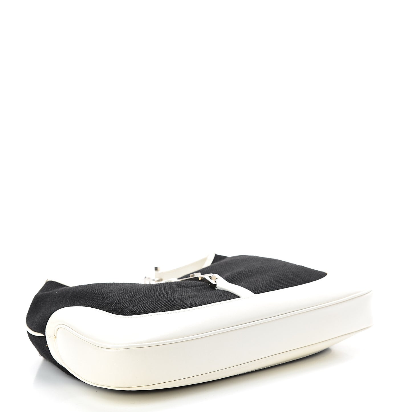 Canvas Calfskin Jackie O Hobo White Navy