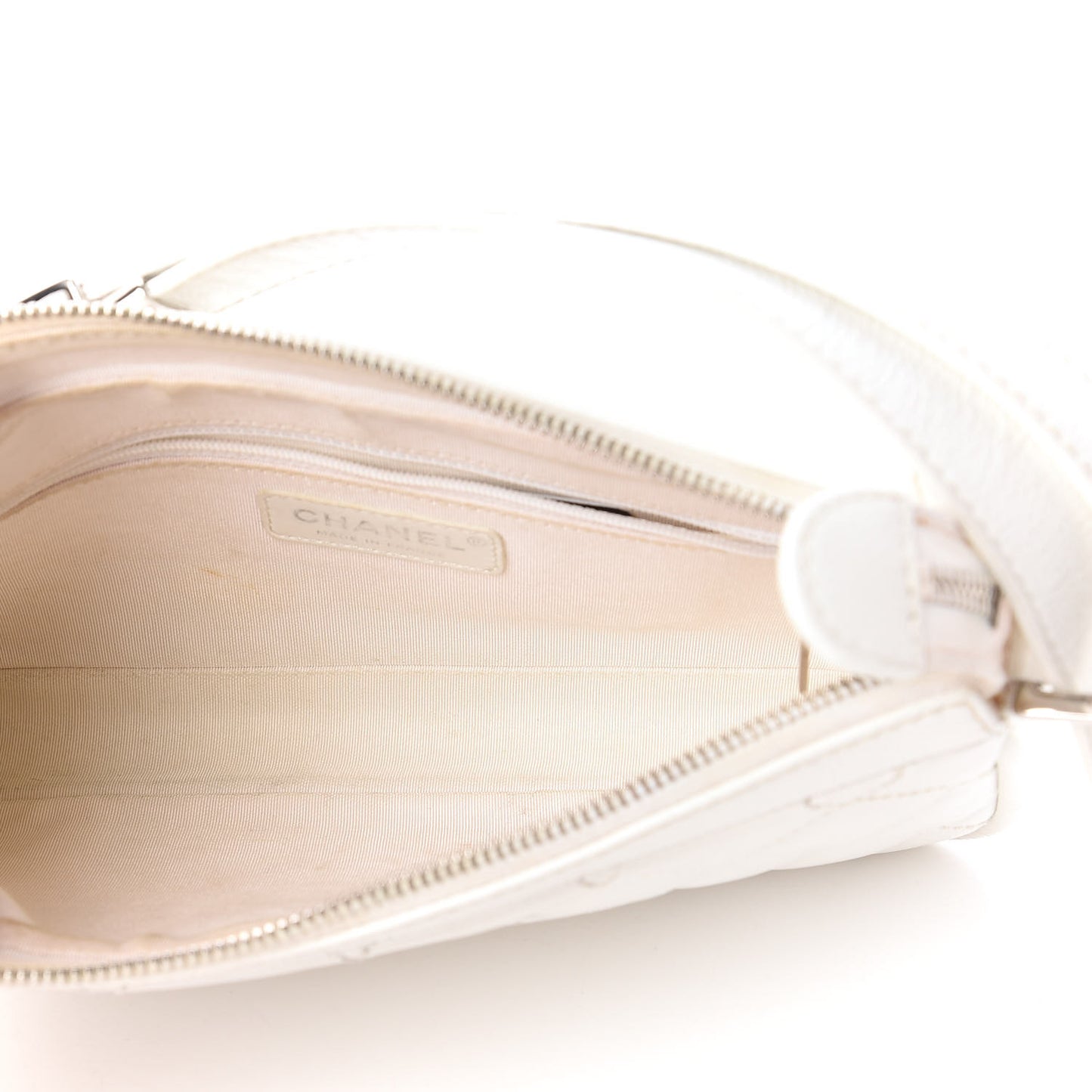 Caviar Quilted Timeless CC Shoulder Bag White