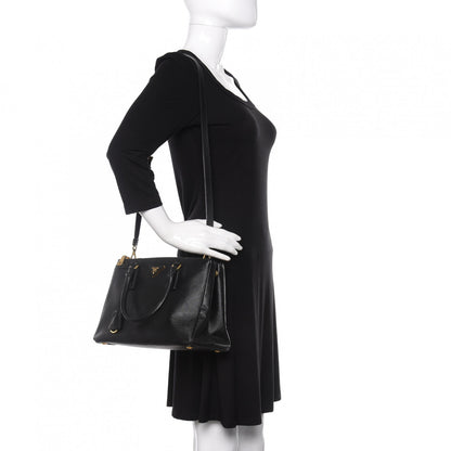 Prada Saffiano Small Galleria Double Zip Tote Black 2 of 16